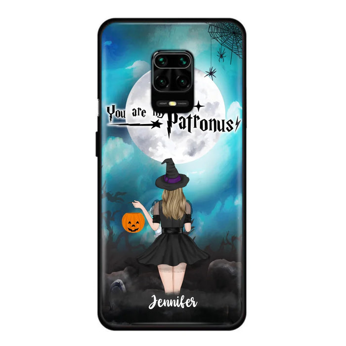 Custom Personalized Halloween Phone Case - Up to 3 Girls and 2 Cats - You Are My Patronus - Wiccan Decor/Pagan Decor