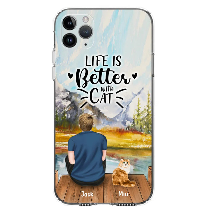 Custom Personalized Cat Dad Phone Case - Gifts For Cat Lovers With Upto 4 Cats - Best Cat Dad Ever - Case For iPhone, Samsung And Xiaomi