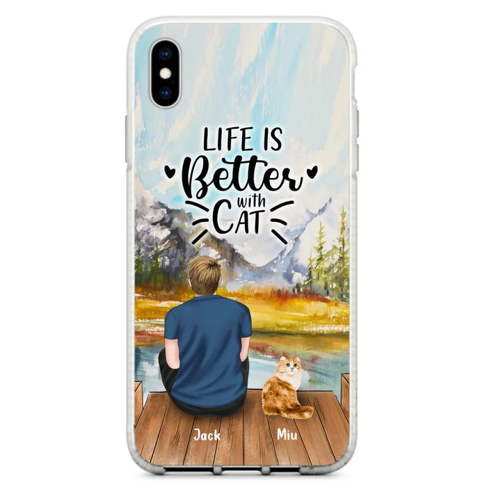 Custom Personalized Cat Dad Phone Case - Gifts For Cat Lovers With Upto 4 Cats - Best Cat Dad Ever - Case For iPhone, Samsung And Xiaomi