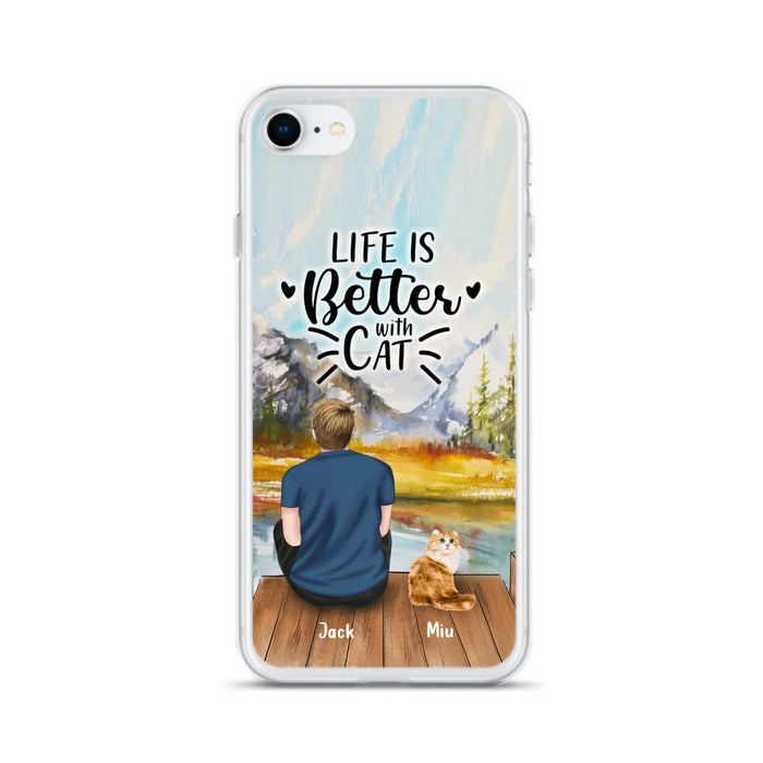 Custom Personalized Cat Dad Phone Case - Gifts For Cat Lovers With Upto 4 Cats - Best Cat Dad Ever - Case For iPhone, Samsung And Xiaomi