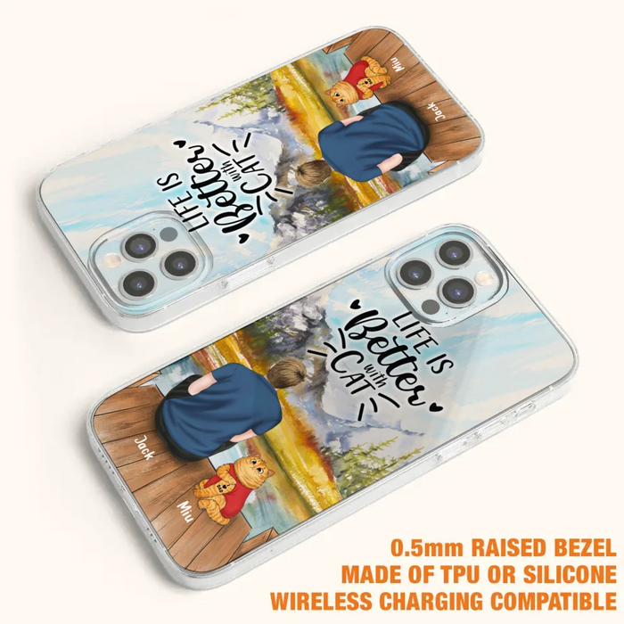 Custom Personalized Cat Dad Phone Case - Gifts For Cat Lovers With Upto 3 Cats - Best Cat Dad Ever - I Love Dad - Case For iPhone, Samsung And Xiaomi