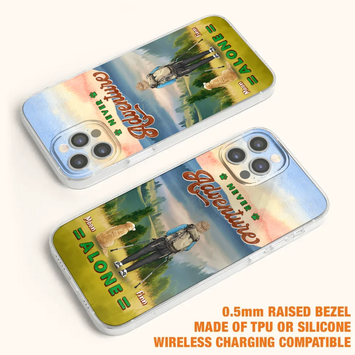 Custom Personalized Solo Hiking With Dogs Phone Case - Woman/Man With Upto 4 Dogs - Gift Idea For Hiking Lovers - Cases For iPhone and Samsung