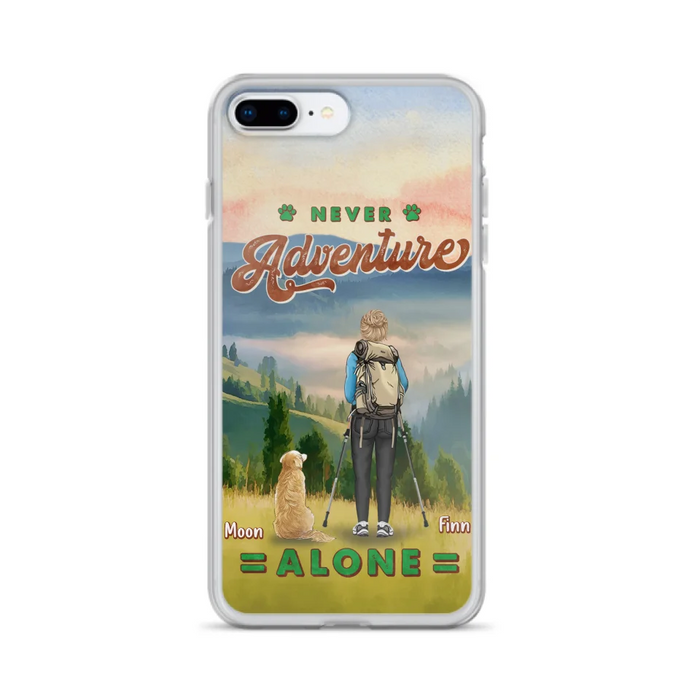 Custom Personalized Solo Hiking With Dogs Phone Case - Woman/Man With Upto 4 Dogs - Gift Idea For Hiking Lovers - Cases For iPhone and Samsung