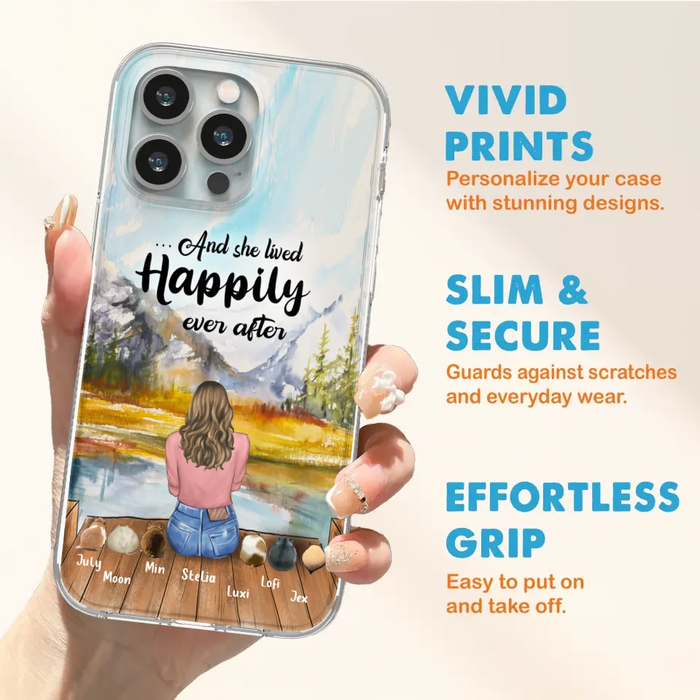 Personalized Dog Mom Phone Case - Up to 4 Dogs - And She Lived Happily Ever After