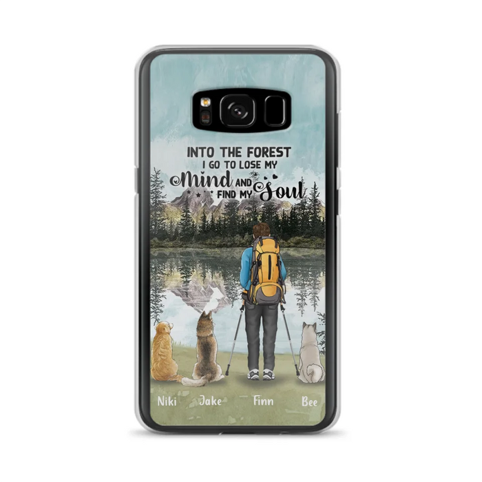 Custom Personalized Solo Hiking With Dogs Phone Case - Woman/Man With Upto 3 Pets - Case For iPhone and Samsung - Q67GXN