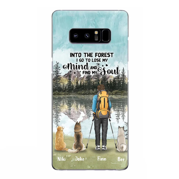 Custom Personalized Solo Hiking With Dogs Phone Case - Woman/Man With Upto 3 Pets - Case For iPhone and Samsung - Q67GXN