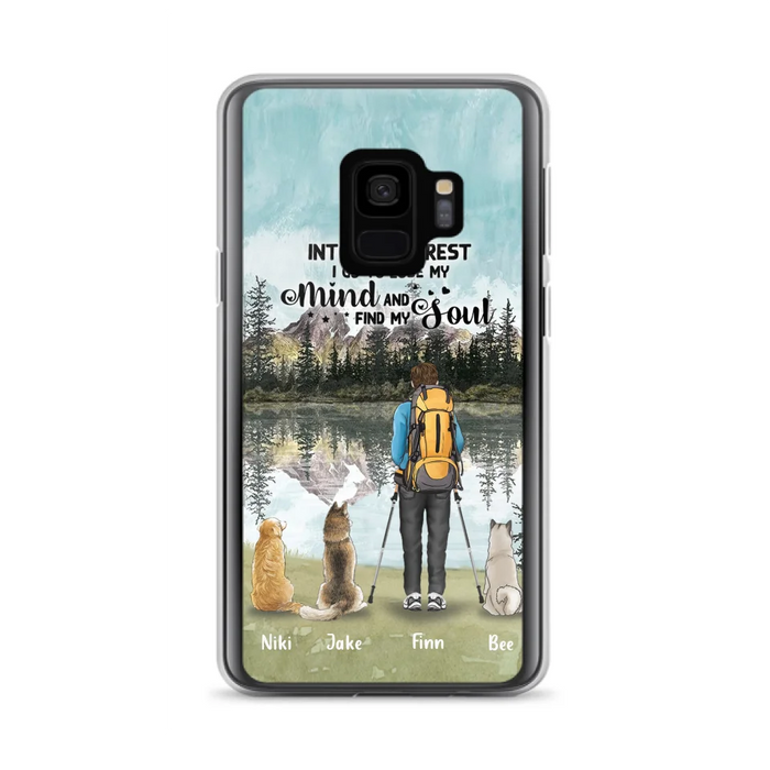 Custom Personalized Solo Hiking With Dogs Phone Case - Woman/Man With Upto 3 Pets - Case For iPhone and Samsung - Q67GXN