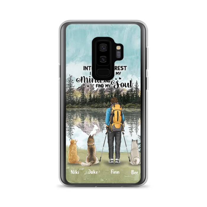 Custom Personalized Solo Hiking With Dogs Phone Case - Woman/Man With Upto 3 Pets - Case For iPhone and Samsung - Q67GXN