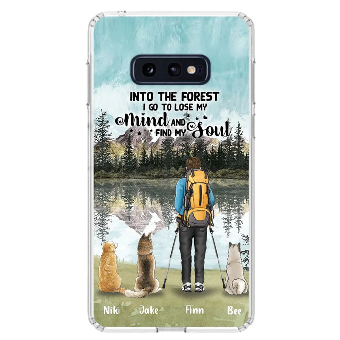 Custom Personalized Solo Hiking With Dogs Phone Case - Woman/Man With Upto 3 Pets - Case For iPhone and Samsung - Q67GXN