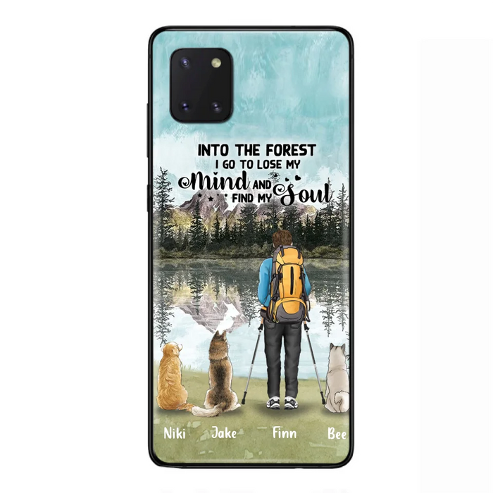 Custom Personalized Solo Hiking With Dogs Phone Case - Woman/Man With Upto 3 Pets - Case For iPhone and Samsung - Q67GXN