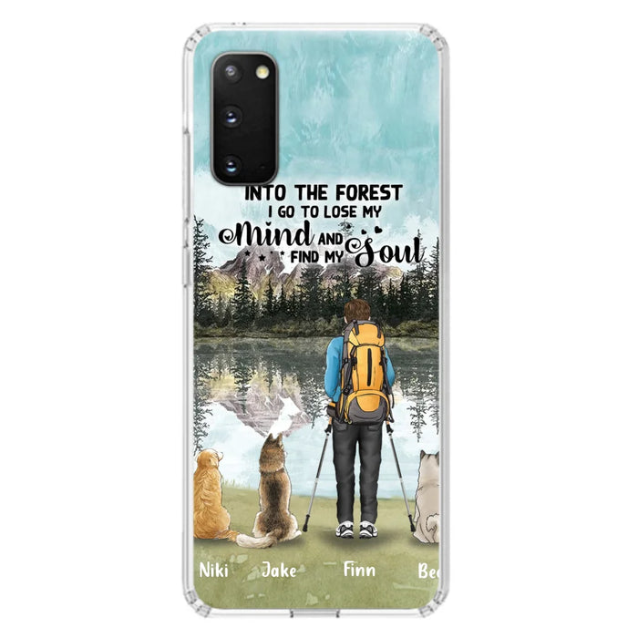 Custom Personalized Solo Hiking With Dogs Phone Case - Woman/Man With Upto 3 Pets - Case For iPhone and Samsung - Q67GXN