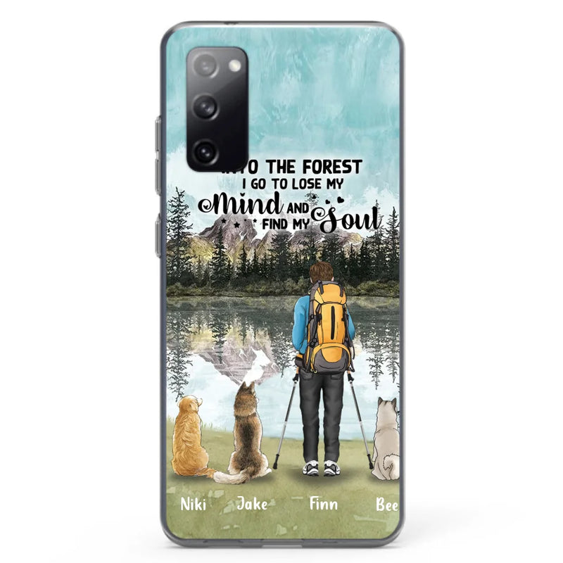 Personalized Solo Hiking With Dogs Phone Case - Woman/Man With Up to 3 Pets - Case For iPhone and Samsung - Q67GXN