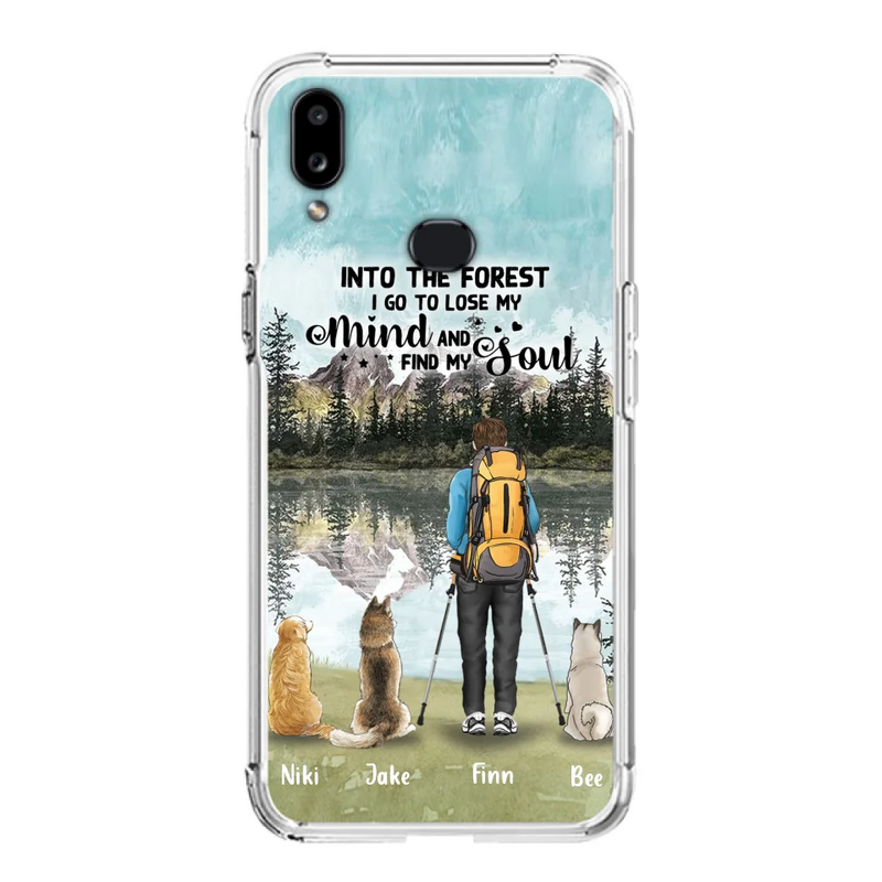 Personalized Solo Hiking With Dogs Phone Case - Woman/Man With Up to 3 Pets - Case For iPhone and Samsung - Q67GXN