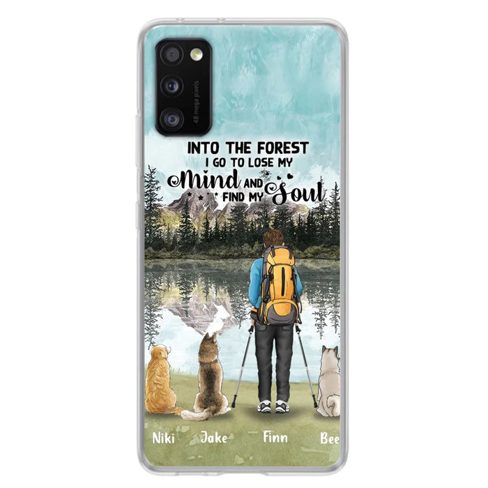 Custom Personalized Solo Hiking With Dogs Phone Case - Woman/Man With Upto 3 Pets - Case For iPhone and Samsung - Q67GXN