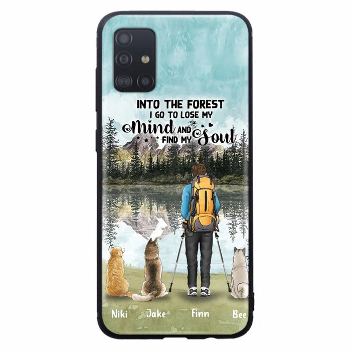 Custom Personalized Solo Hiking With Dogs Phone Case - Woman/Man With Upto 3 Pets - Case For iPhone and Samsung - Q67GXN