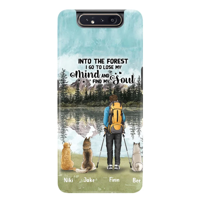 Custom Personalized Solo Hiking With Dogs Phone Case - Woman/Man With Upto 3 Pets - Case For iPhone and Samsung - Q67GXN