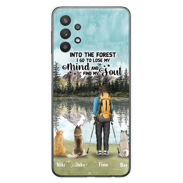 Custom Personalized Solo Hiking With Dogs Phone Case - Woman/Man With Upto 3 Pets - Case For iPhone and Samsung - Q67GXN