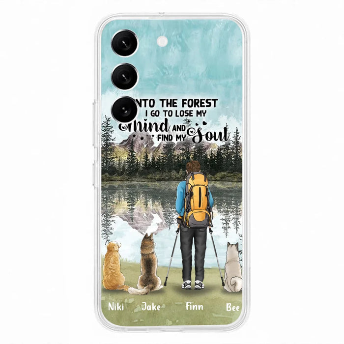 Custom Personalized Solo Hiking With Dogs Phone Case - Woman/Man With Upto 3 Pets - Case For iPhone and Samsung - Q67GXN