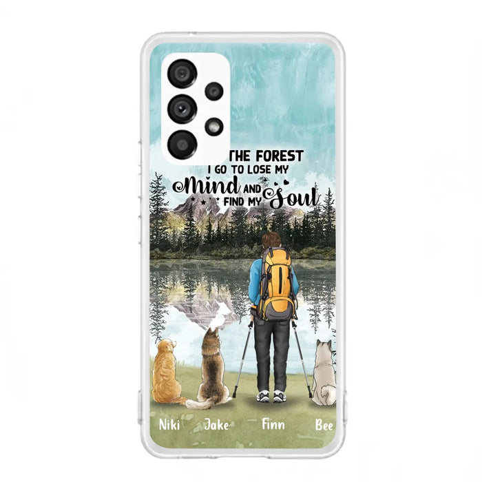 Custom Personalized Solo Hiking With Dogs Phone Case - Woman/Man With Upto 3 Pets - Case For iPhone and Samsung - Q67GXN