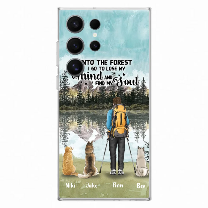 Custom Personalized Solo Hiking With Dogs Phone Case - Woman/Man With Upto 3 Pets - Case For iPhone and Samsung - Q67GXN