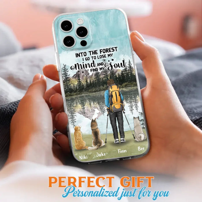 Custom Personalized Solo Hiking With Dogs Phone Case - Woman/Man With Upto 3 Pets - Case For iPhone and Samsung - Q67GXN