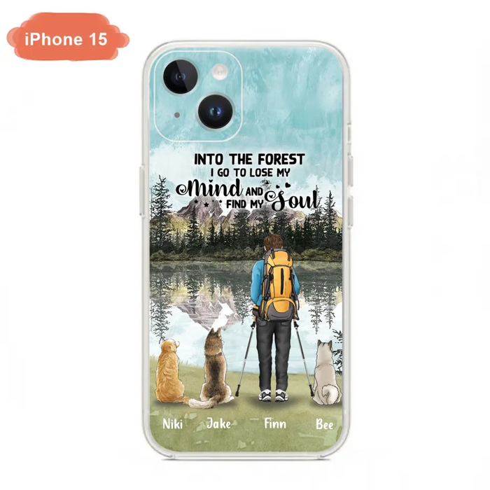 Custom Personalized Solo Hiking With Dogs Phone Case - Woman/Man With Upto 3 Pets - Case For iPhone and Samsung - Q67GXN