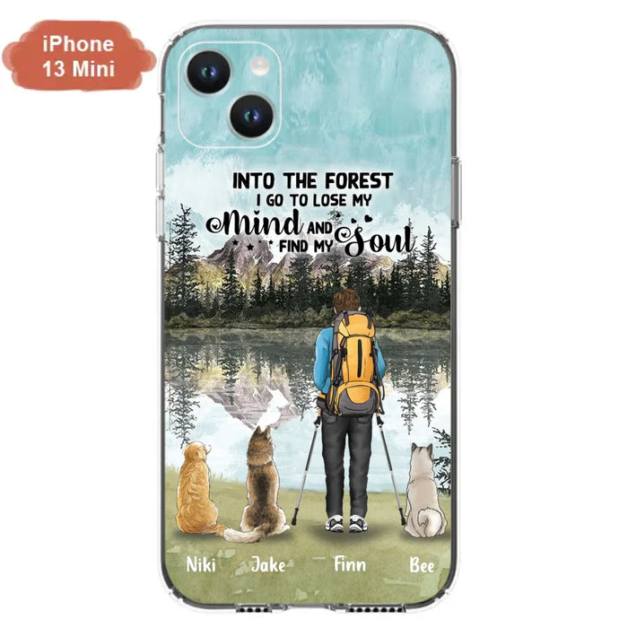 Custom Personalized Solo Hiking With Dogs Phone Case - Woman/Man With Upto 3 Pets - Case For iPhone and Samsung - Q67GXN