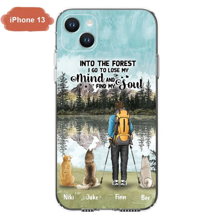 Custom Personalized Solo Hiking With Dogs Phone Case - Woman/Man With Upto 3 Pets - Case For iPhone and Samsung - Q67GXN