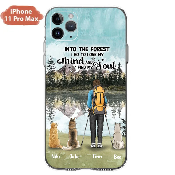 Custom Personalized Solo Hiking With Dogs Phone Case - Woman/Man With Upto 3 Pets - Case For iPhone and Samsung - Q67GXN