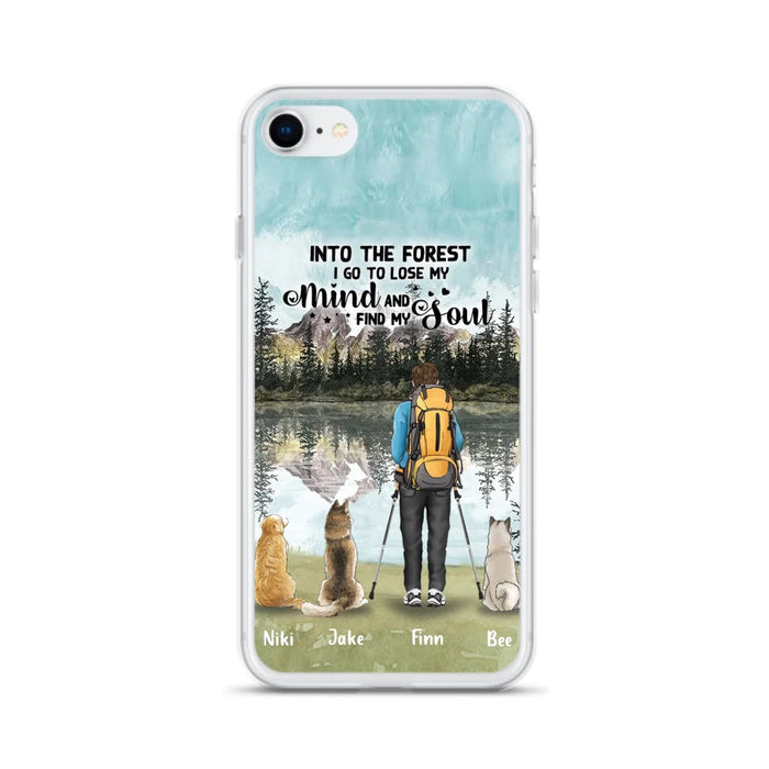 Custom Personalized Solo Hiking With Dogs Phone Case - Woman/Man With Upto 3 Pets - Case For iPhone and Samsung - Q67GXN