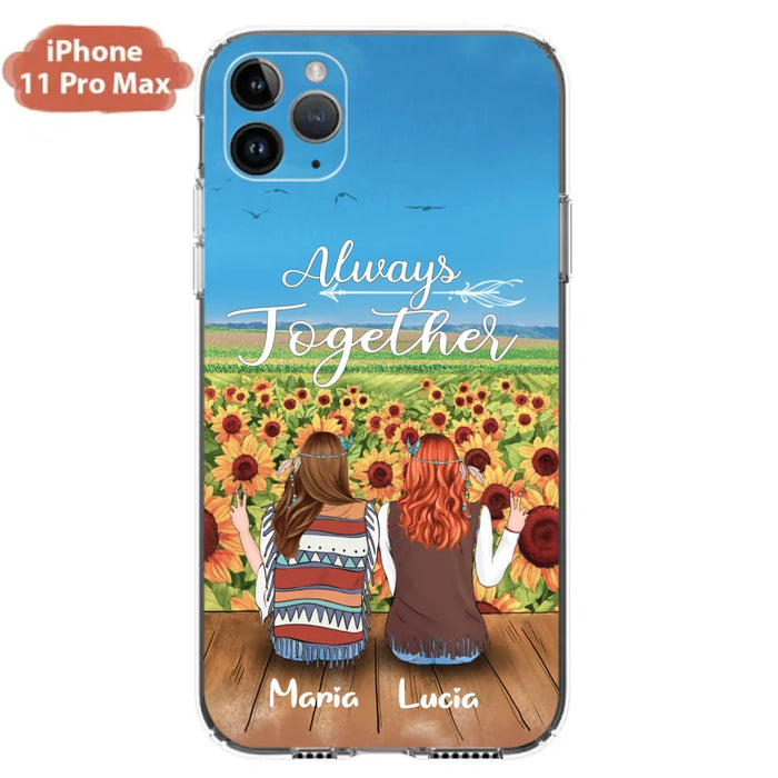 Personalized Hippie Friends Phone Case - Up to 3 Girls - Always Together - F8H385