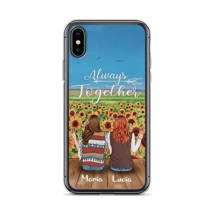 Personalized Hippie Friends Phone Case - Up to 3 Girls - Always Together - F8H385