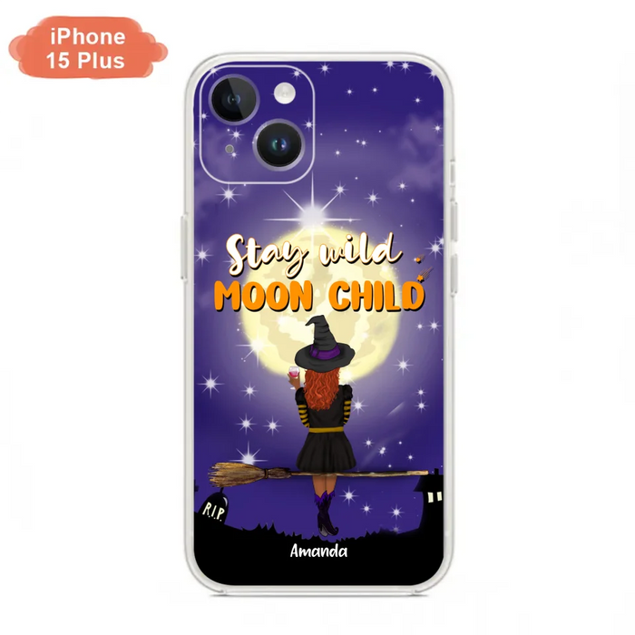 Custom Personalized Witchy Phone Case - Up to 3 Pets- Stay Wild Moon Child - Phone Case For iPhone, Samsung - OCEL9Z