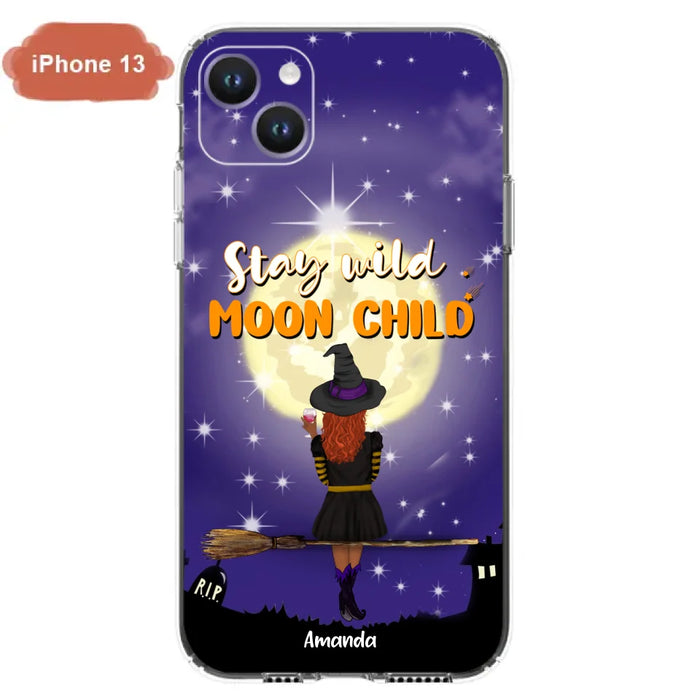 Custom Personalized Witchy Phone Case - Up to 3 Pets- Stay Wild Moon Child - Phone Case For iPhone, Samsung - OCEL9Z