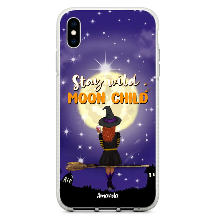 Custom Personalized Witchy Phone Case - Up to 3 Pets- Stay Wild Moon Child - Phone Case For iPhone, Samsung - OCEL9Z