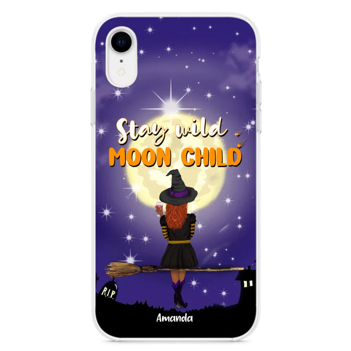 Custom Personalized Witchy Phone Case - Up to 3 Pets- Stay Wild Moon Child - Phone Case For iPhone, Samsung - OCEL9Z