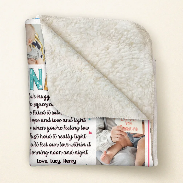 Custom Personalized Nana Quilt/ Fleece Throw Blanket - Gift Idea For Grandma From Grandkid - Upload Photos