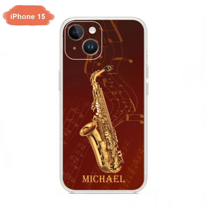 Custom Personalized Saxophone Phone Case For iPhone, Samsung and Xiaomi