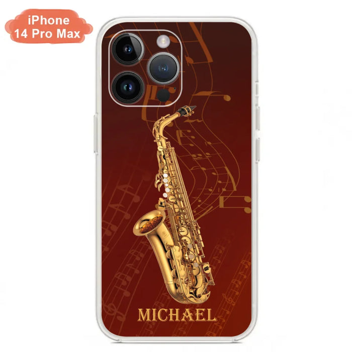 Custom Personalized Saxophone Phone Case For iPhone, Samsung and Xiaomi