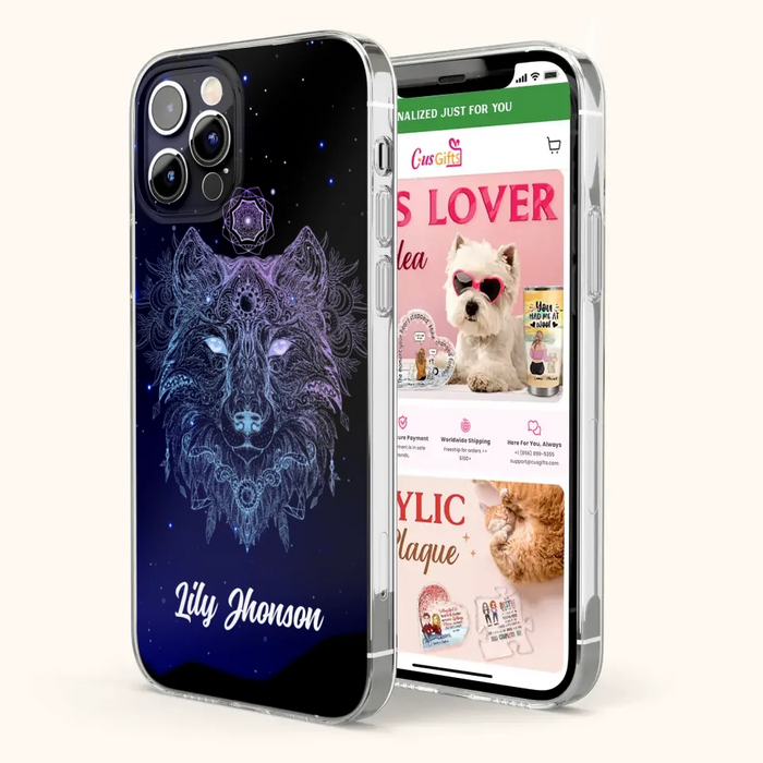 Custom Personalized Wolf Mandala Phone Case - Best Gift For Wolf Lover's - Case For iPhone, Samsung and Xiaomi - TOMO90