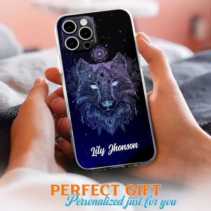 Custom Personalized Wolf Mandala Phone Case - Best Gift For Wolf Lover's - Case For iPhone, Samsung and Xiaomi - TOMO90