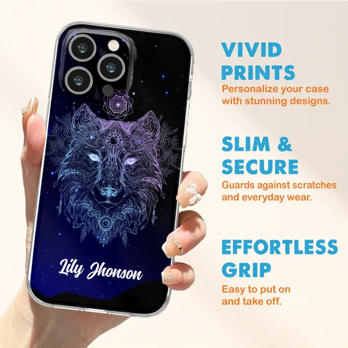 Custom Personalized Wolf Mandala Phone Case - Best Gift For Wolf Lover's - Case For iPhone, Samsung and Xiaomi - TOMO90