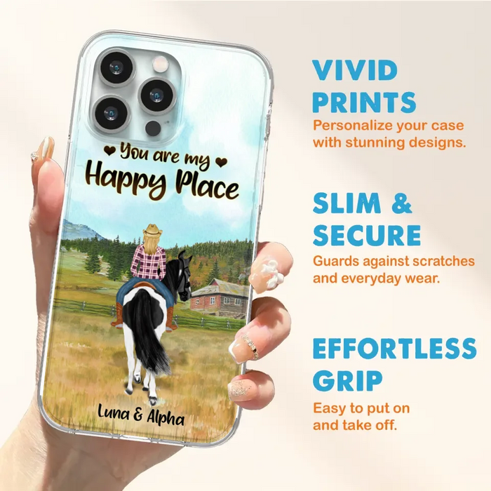 Custom Personalized Horse Riding Phone Case - You Are My Happy Place - Case Phone For iPhone And Samsung