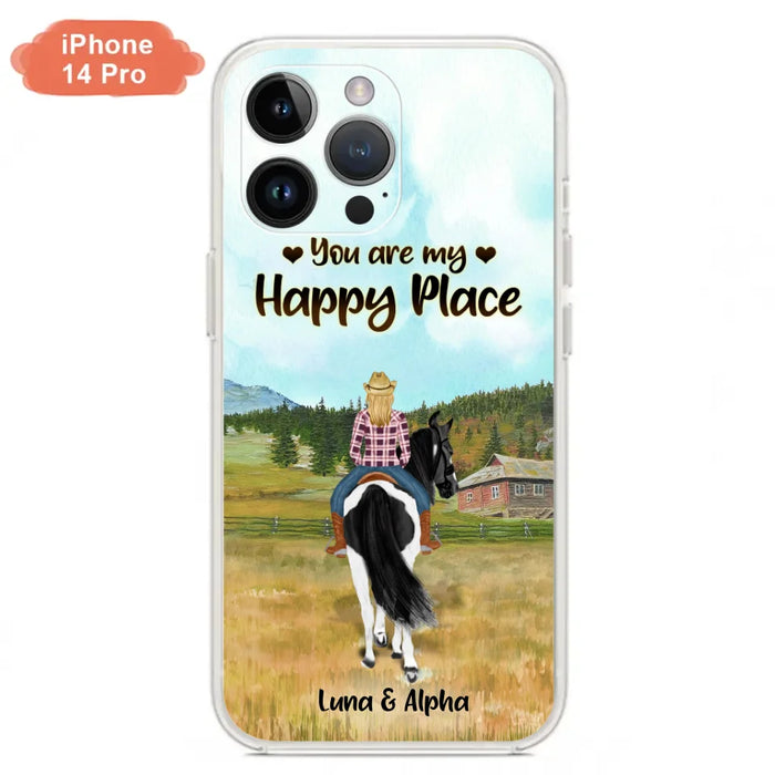 Custom Personalized Horse Riding Phone Case - You Are My Happy Place - Case Phone For iPhone And Samsung