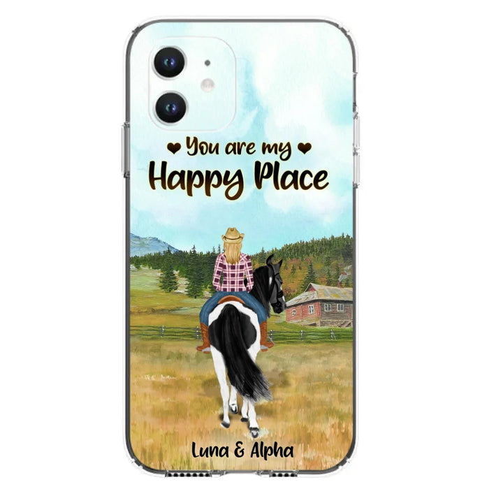 Custom Personalized Horse Riding Phone Case - You Are My Happy Place - Case Phone For iPhone And Samsung