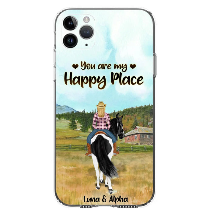 Custom Personalized Horse Riding Phone Case - You Are My Happy Place - Case Phone For iPhone And Samsung