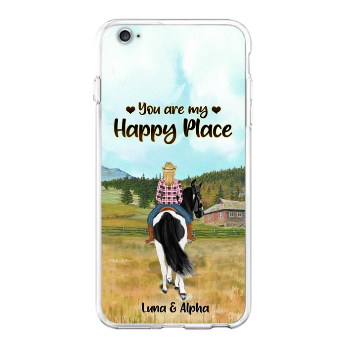 Custom Personalized Horse Riding Phone Case - You Are My Happy Place - Case Phone For iPhone And Samsung