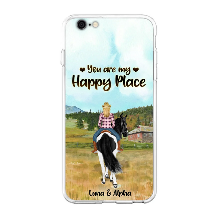 Custom Personalized Horse Riding Phone Case - You Are My Happy Place - Case Phone For iPhone And Samsung