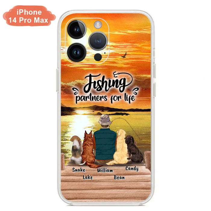 Custom Personalized Fishing Man Phone Case - Upto 4 Dogs - Phone Case For iPhone and Samsung - 4TC88X