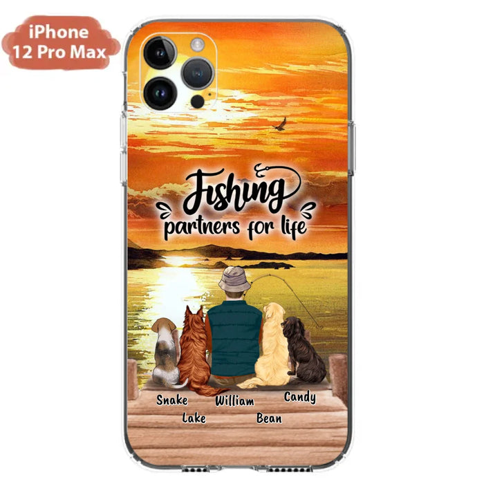 Custom Personalized Fishing Man Phone Case - Upto 4 Dogs - Phone Case For iPhone and Samsung - 4TC88X